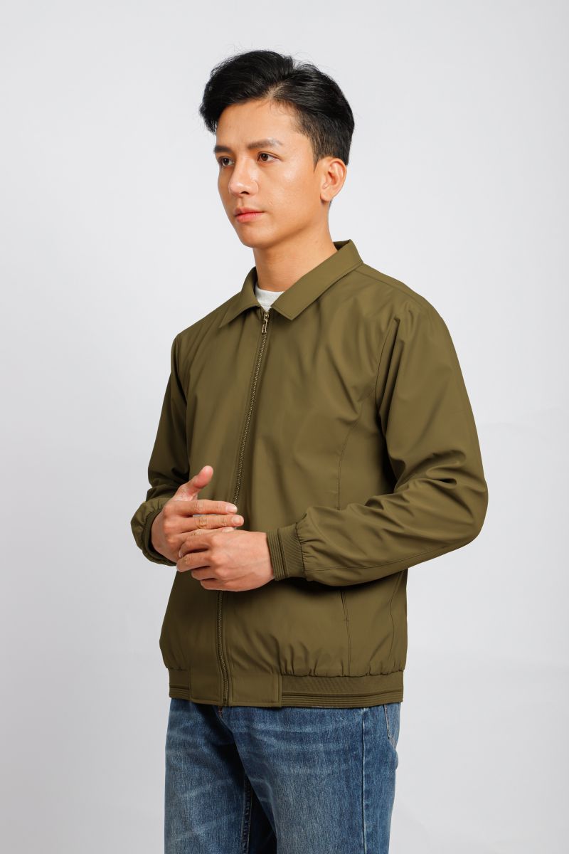 Áo jacket nam bonding cổ bẻ Novelty vàng kaki 2203152