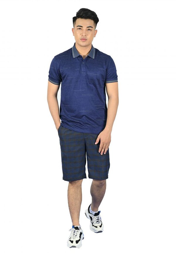Quần short tây Novelty caro xanh đen NQSMCNMT3R2201160