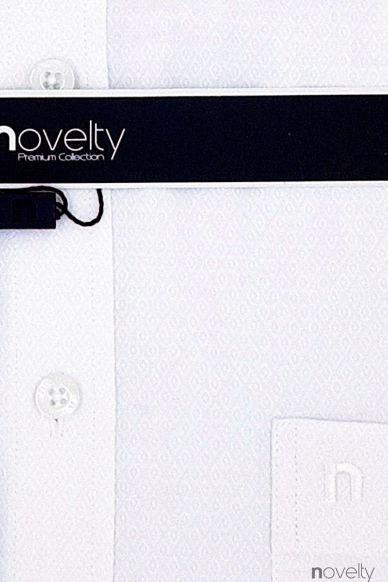 Áo Sơ mi ngắn tay Novelty màu trắng họa tiết nổi NSMMINMBCB171143N