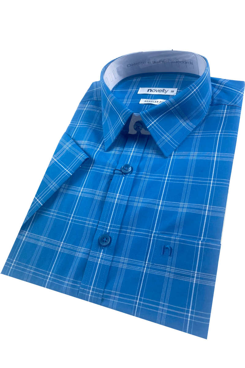 Áo sơ mi nam ngắn tay Novelty Regular fit Caro lớn NSMMCLMTCR240349N