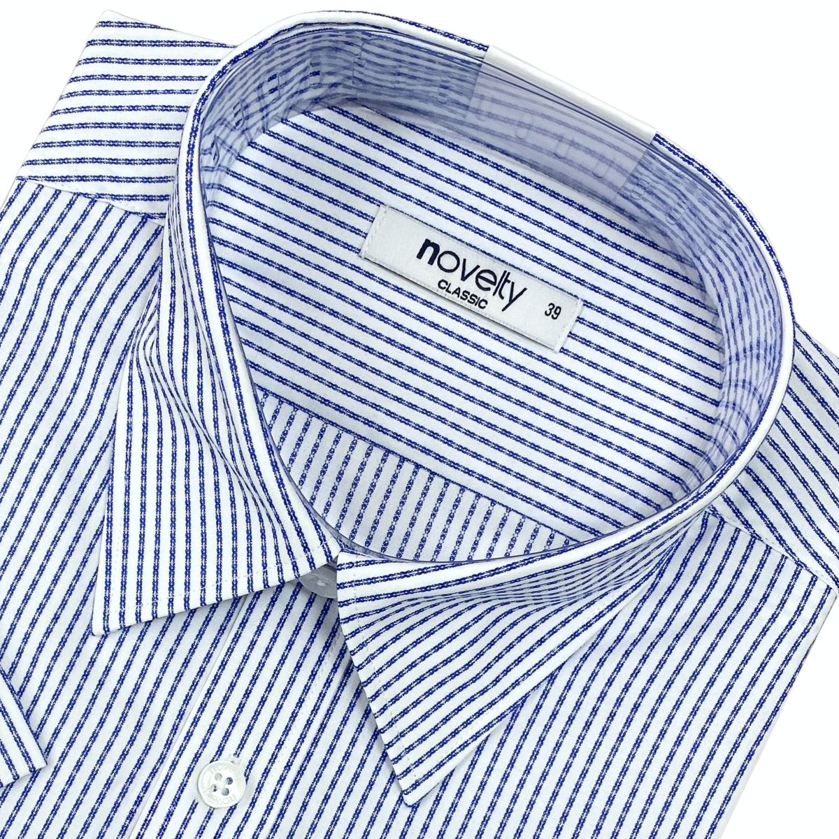 ÁO SƠ MI NAM NGẮN TAY NOVELTY CLASSIC RECYCLED T/C SỌC TRẮNG NSMMSNMRCC260856N