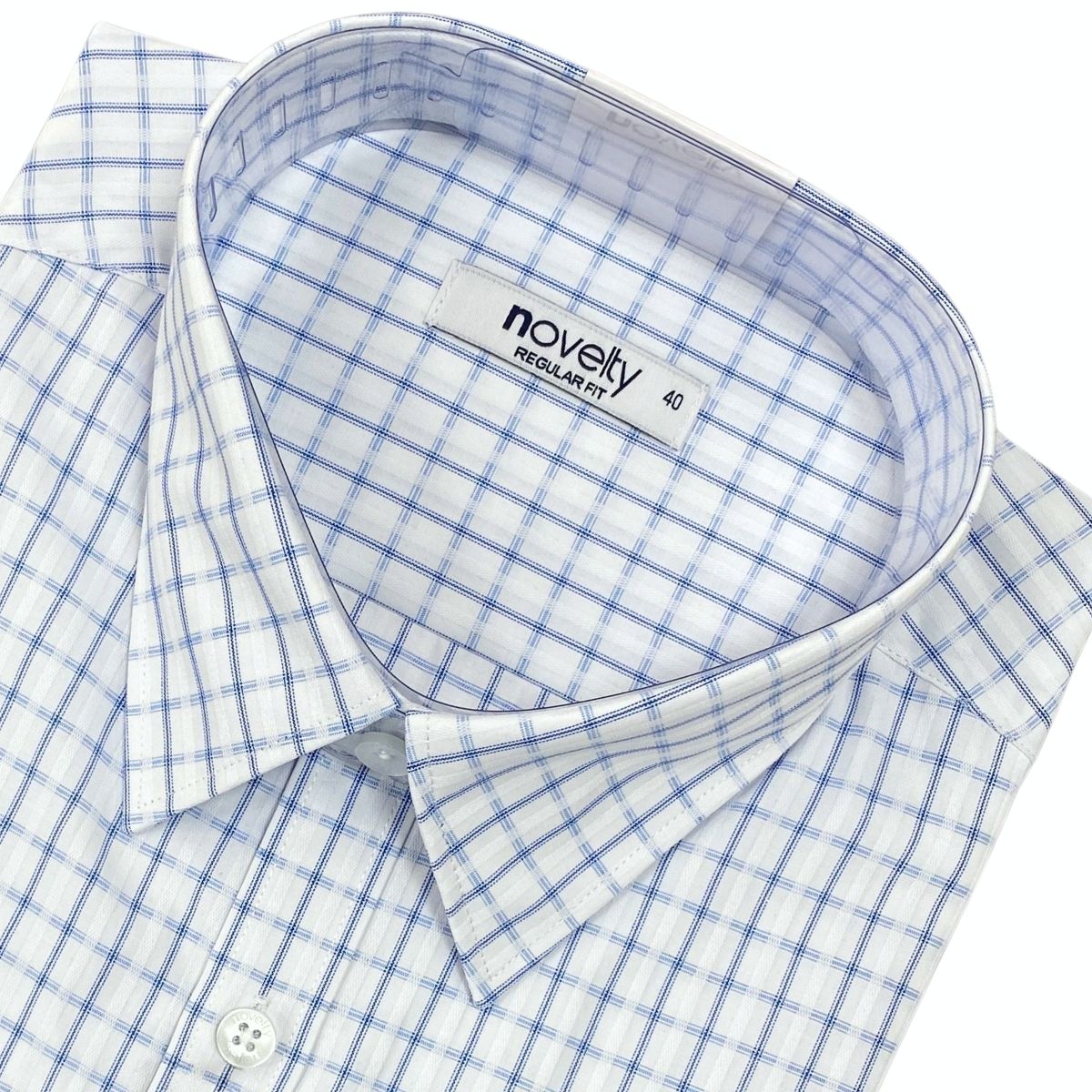 ÁO SƠ MI NAM NGẮN TAY NOVELTY REGULAR FIT RECYCLED T/C SỌC TRẮNG NSMMSNMRCR260852N