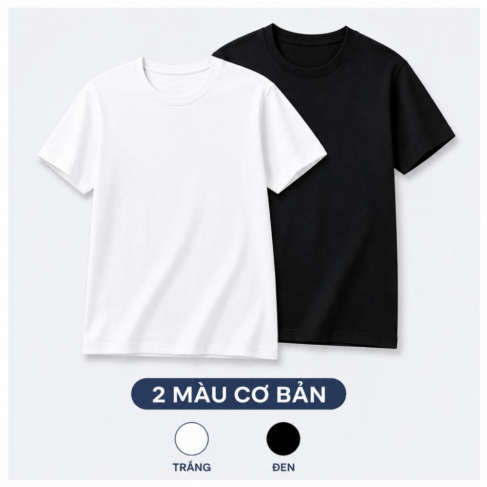COMBO 2 ÁO THUN COTTON CỔ TRÒN NOVELTY