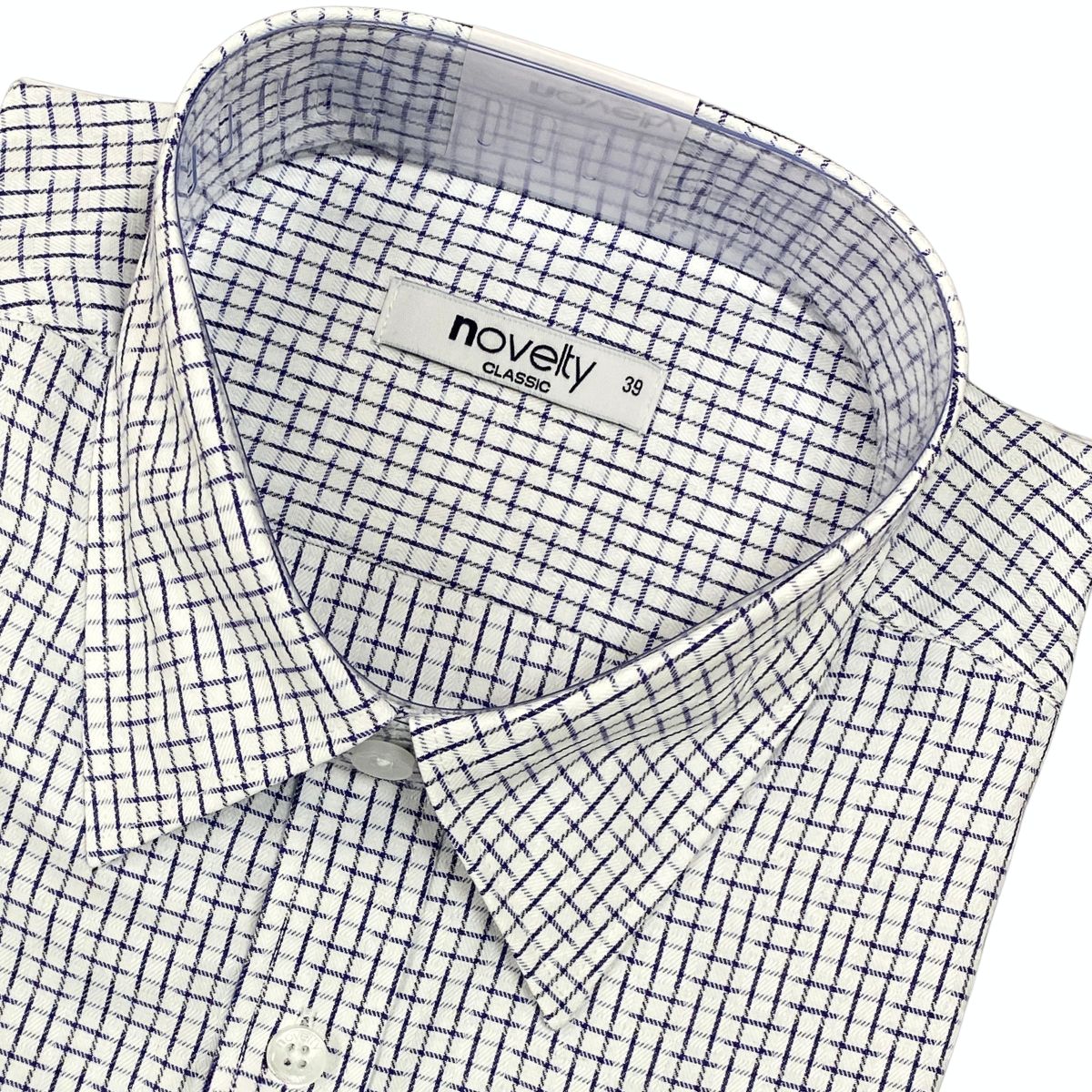 ÁO SƠ MI NAM DÀI TAY NOVELTY CLASSIC RECYCLED T/C CARO XANH NSMMCNMRCC260839D