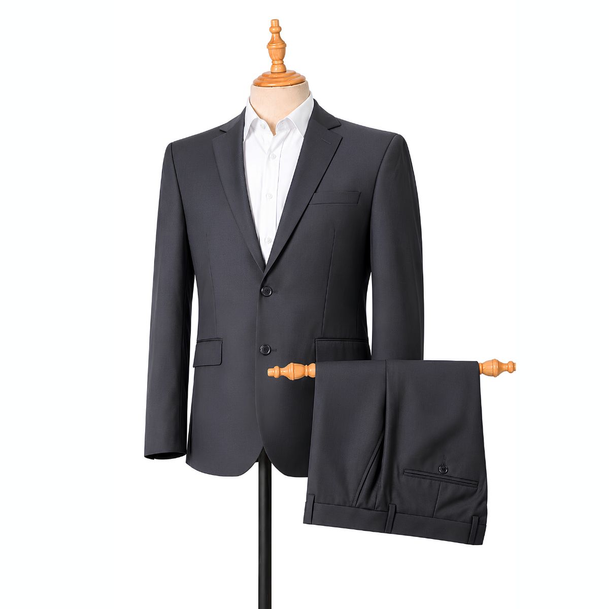 BỘ VEST NAM 2 NÚT NOVELTY CLASSIC ĐAI LƯNG CO GIÃN MÀU XÁM ĐẬM NVTMMDMT3C2610232