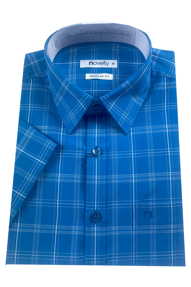 Áo sơ mi nam ngắn tay Novelty Regular fit Caro lớn NSMMCLMTCR240349N