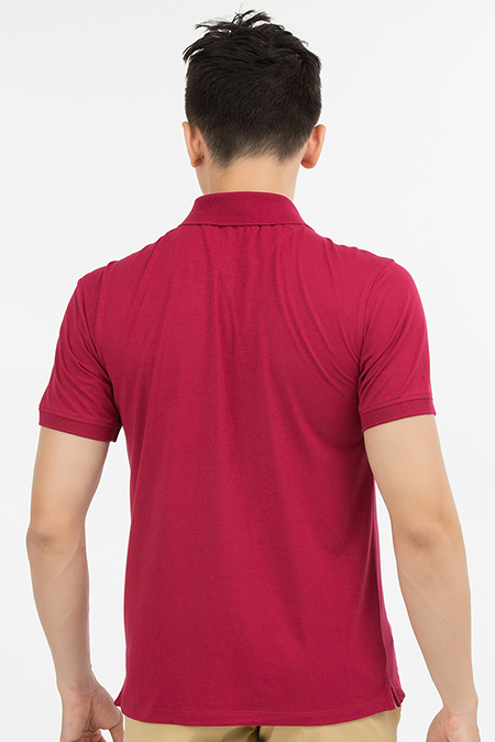 Áo polo Novelty Regular Fit màu đỏ thêu logo ngực 180052N