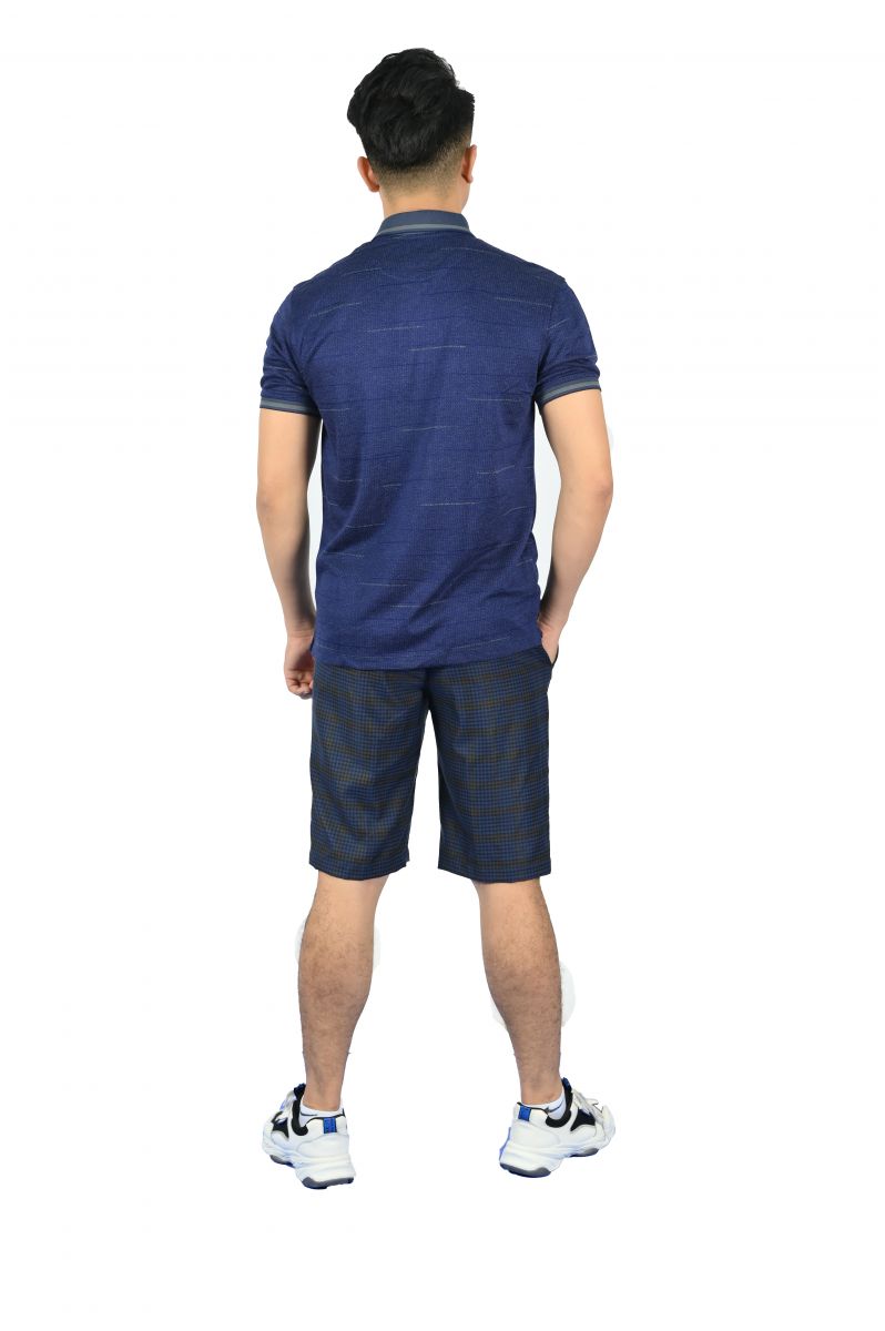 Quần short tây Novelty caro xanh đen NQSMCNMT3R2201160