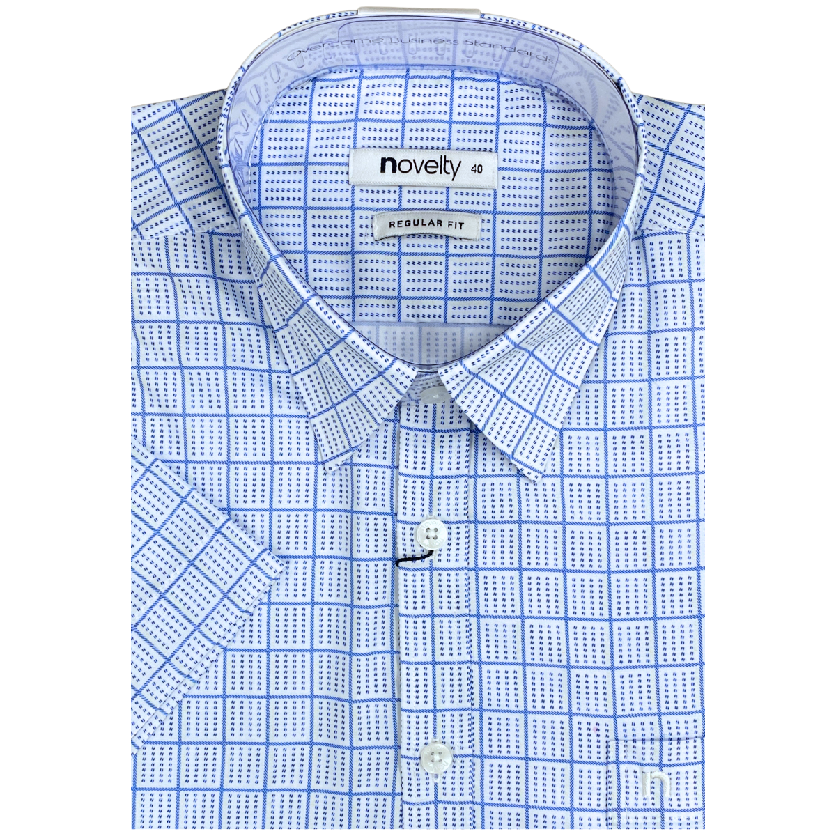 Áo sơ mi nam ngắn tay Novelty Regular fit Caro lớn NSMMCLMMSR240577N