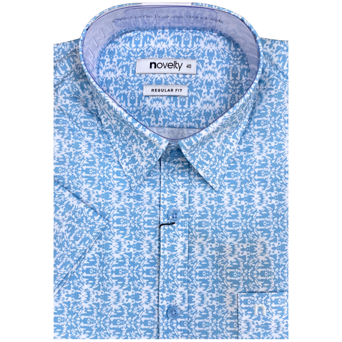 Áo sơ mi nam ngắn tay Novelty Regular fit Hoa văn NSMMINMMSR240581N