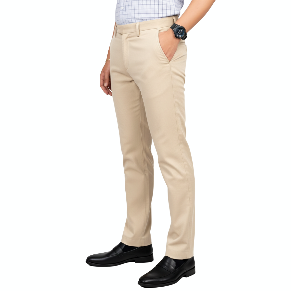 Quần dài khaki nam 0Ply Novelty Regular fit màu kem NQKMMTMCSR2501700