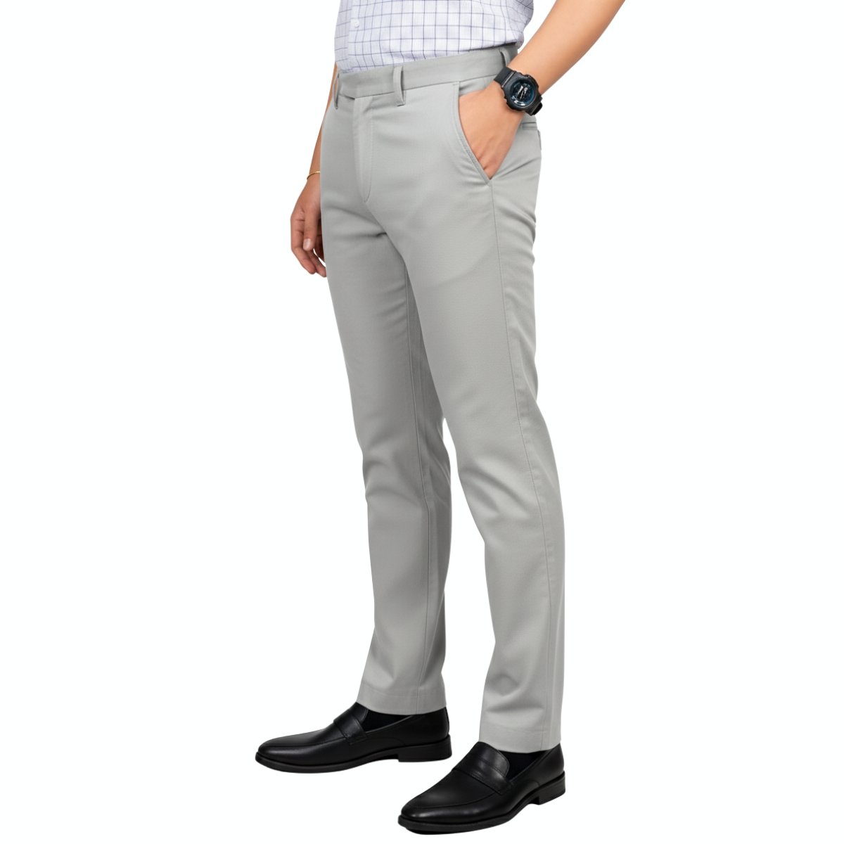 Quần dài khaki nam 0Ply Novelty Regular fit màu xám nhạt NQKMMNMCSR2502050
