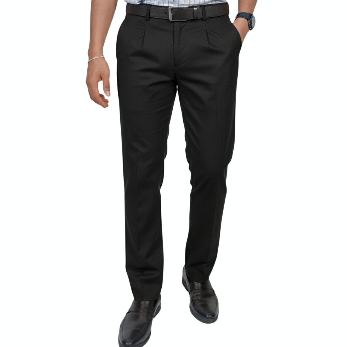 Quần dài khaki nam 1Ply Novelty Classic màu đen NQKMMDMCSC2502061