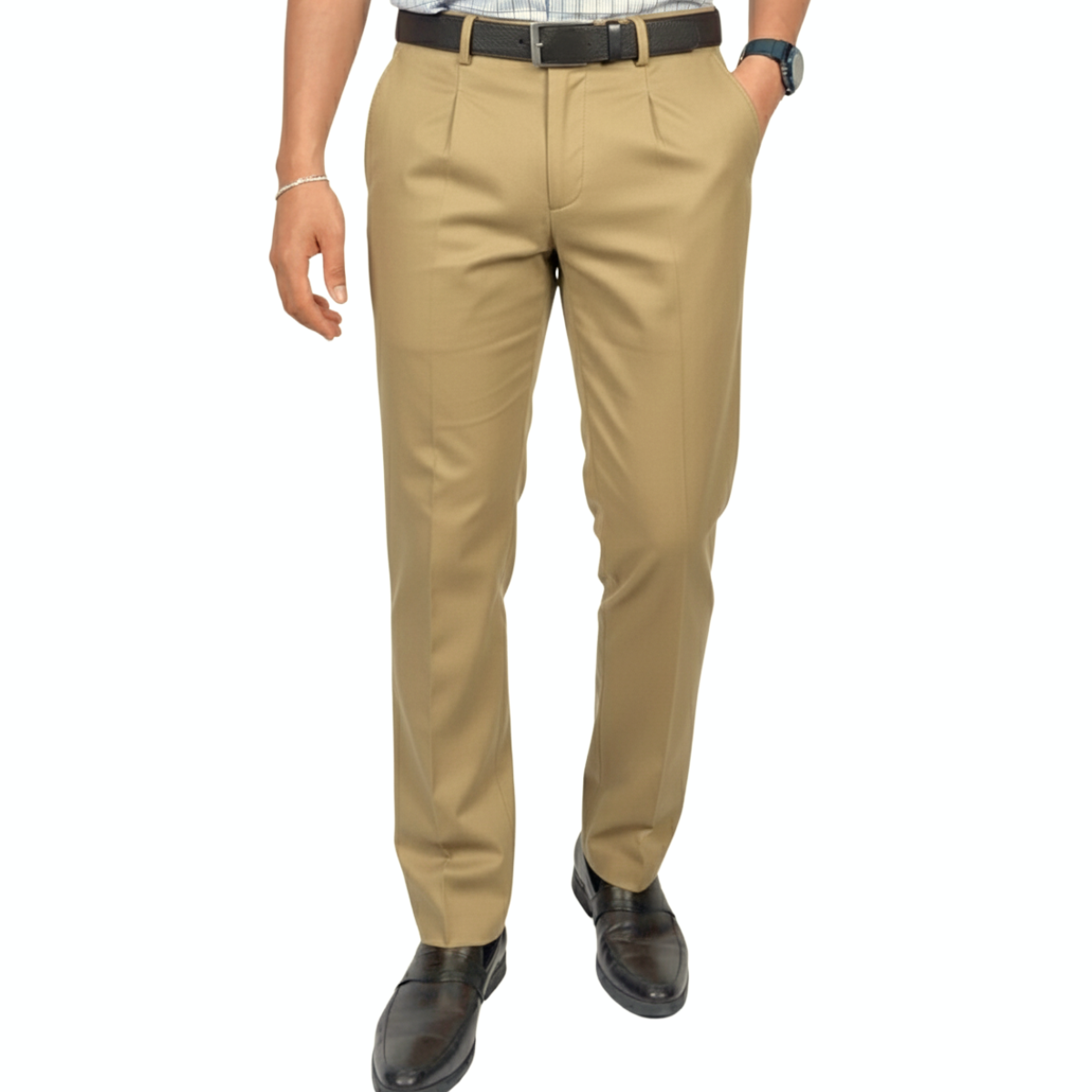 Quần dài khaki nam 1Ply Novelty Classic màu nâu NQKMMDMCSC2502081