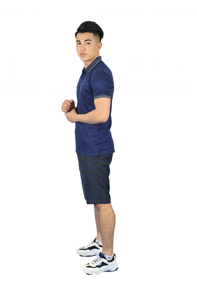 Quần short tây Novelty caro xanh đen NQSMCNMT3R2201160