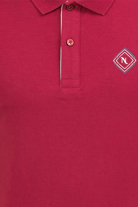 Áo polo Novelty Regular Fit màu đỏ thêu logo ngực 180052N