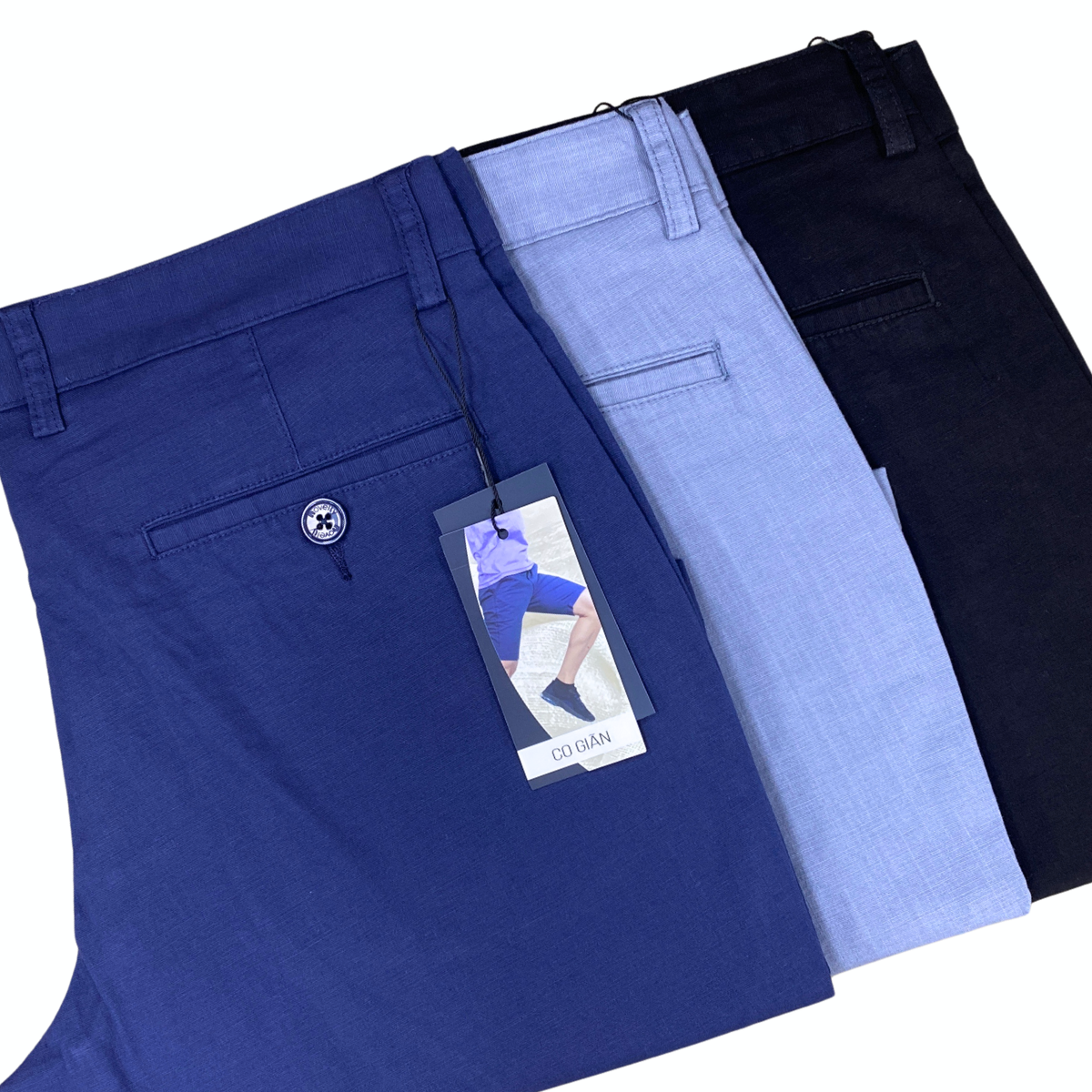 Quần short linen nam Novelty 0Ply Regular fit đen NQSLMDMCSR2502510