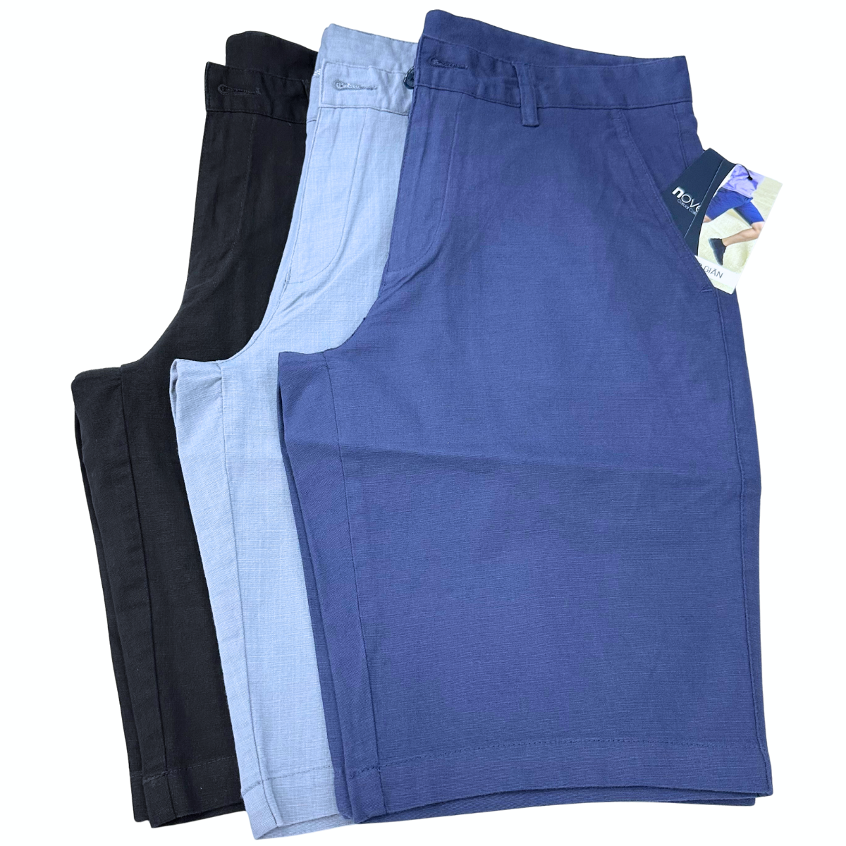 Quần short linen nam Novelty 0Ply Regular fit xanh đen NQSLMDMCSR2502520