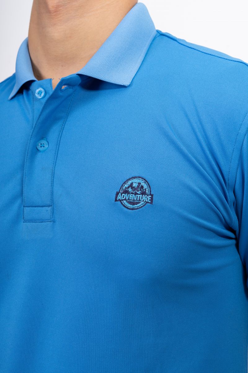 Áo thun Polo nam Novelty thêu họa tiết màu xanh coban 200018N