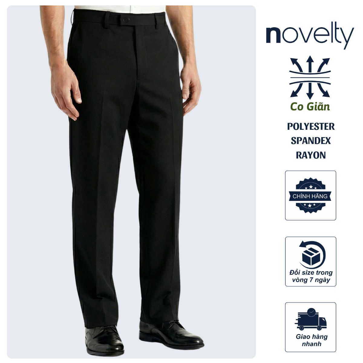 QUẦN TÂY NAM NOVELTY CLASSIC 0 PLY ĐEN NQTMMDMT3C2504510