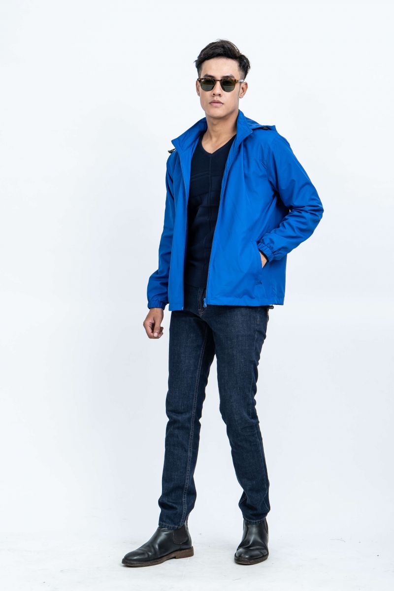Áo Jacket nam Novelty 02 lớp màu xanh Coban 1806452