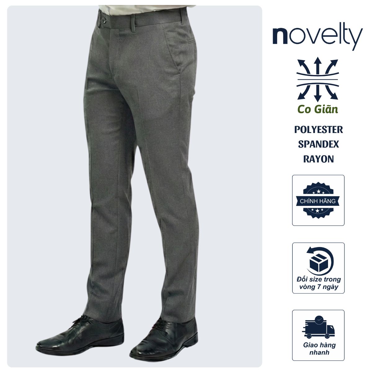 QUẦN TÂY NAM NOVELTY SLIM FIT 0 PLY XÁM NQTMMDMT3F2504420