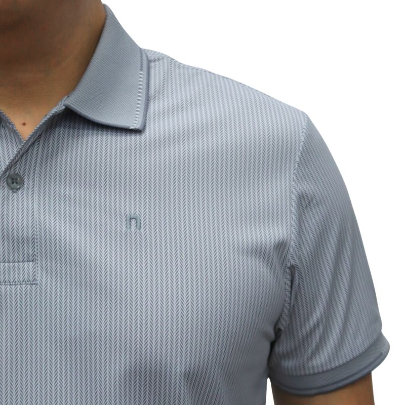 ÁO POLO NAM NOVELTY REGULAR FIT HOA VĂN ĐEN NATMINMPLR250739N