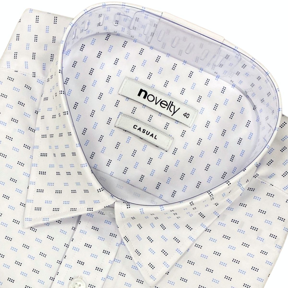 ÁO SƠ MI NAM NGẮN TAY NOVELTY CASUAL SPUN HOA VĂN TRẮNG NSMMINMPSB250385N