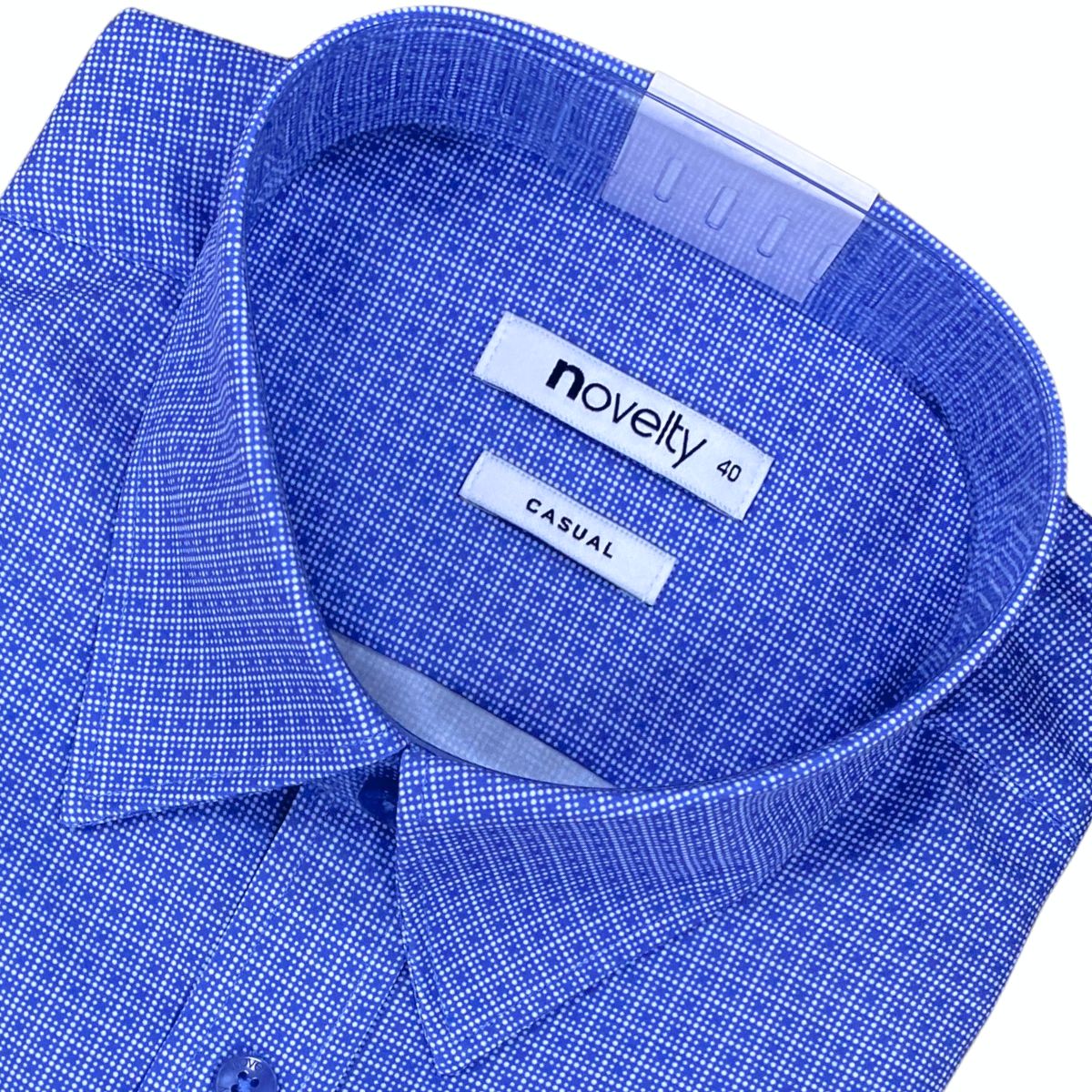 ÁO SƠ MI NAM NGẮN TAY NOVELTY CASUAL SPUN HOA VĂN XANH NSMMINMPSB250393N