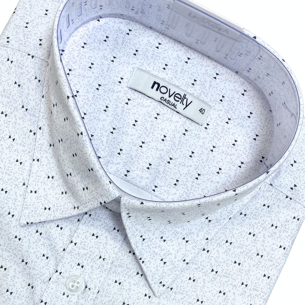 ÁO SƠ MI NAM NGẮN TAY NOVELTY  CASUAL BAMBOO HOA VĂN TRẮNG NSMMINMT3B260871N