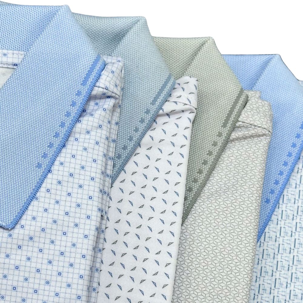 ÁO POLO NAM NOVELTY REGULAR FIT TENCEL HOA VĂN XANH NATMINMT3R260897N