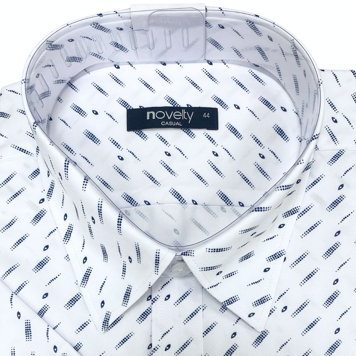 ÁO SƠ MI NAM NGẮN TAY NOVELTY CASUAL SPUN HOA VĂN TRẮNG XANH NSMMINMSPB261195N