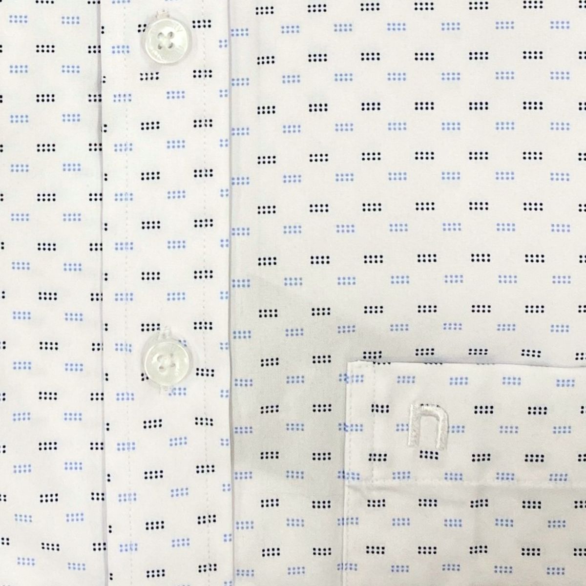 ÁO SƠ MI NAM NGẮN TAY NOVELTY CASUAL SPUN HOA VĂN TRẮNG NSMMINMPSB250385N