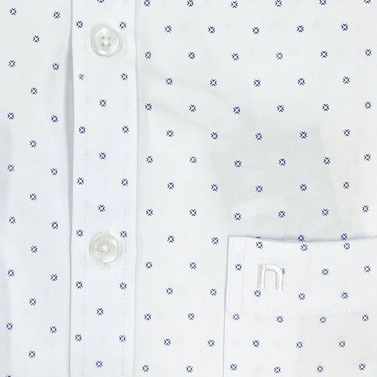 ÁO SƠ MI NAM DÀI TAY NOVELTY REGULAR FIT T/C RECYCLED HOA VĂN TRẮNG NSMMINMRCR250659D