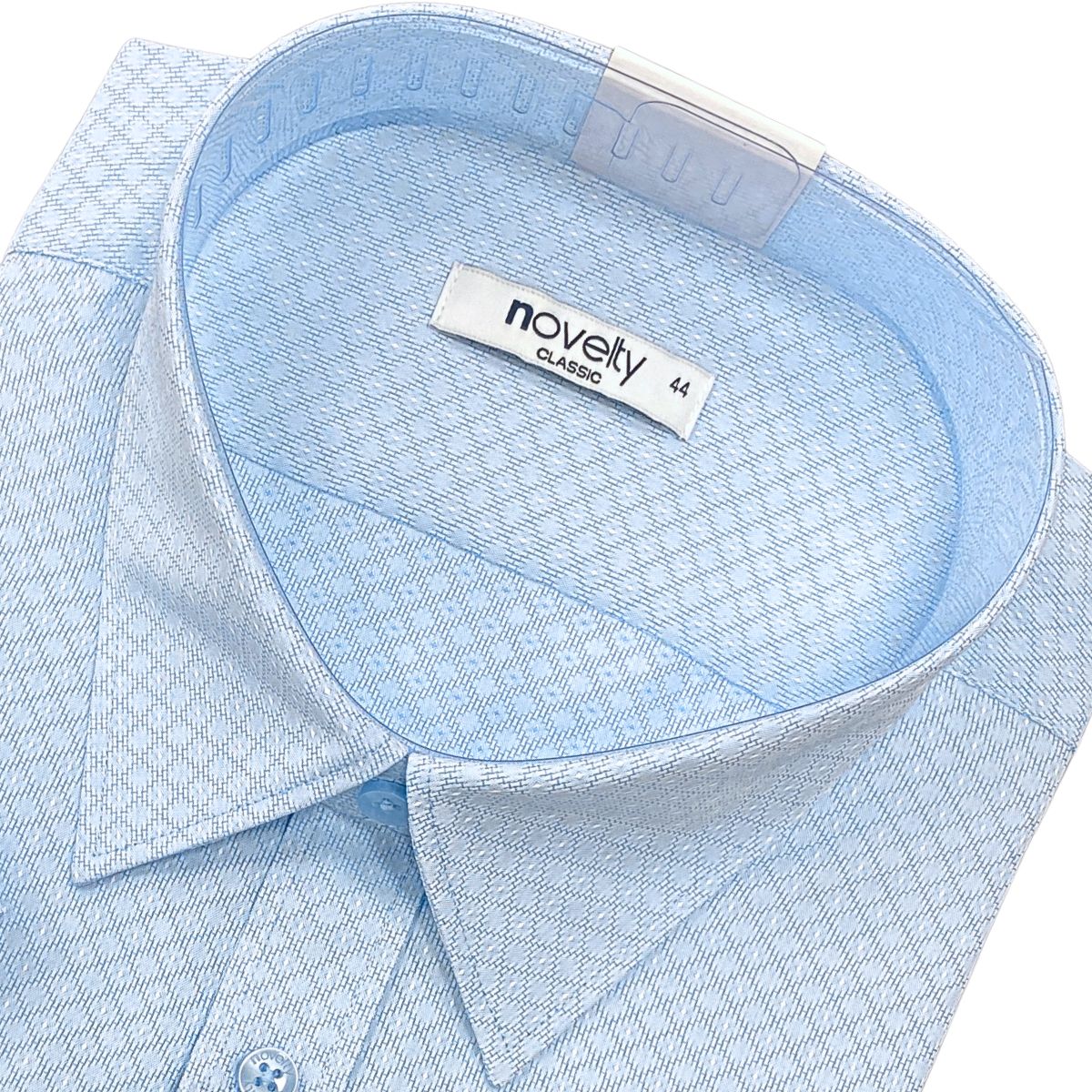 ÁO SƠ MI NAM NGẮN TAY NOVELTY CLASSIC T/C RECYCLED HOA VĂN XANH NSMMINMRCC250782N