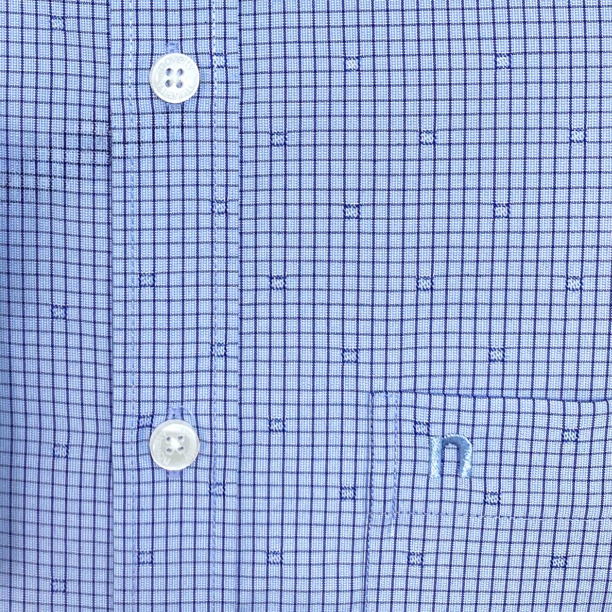 ÁO SƠ MI NAM DÀI TAY NOVELTY CLASSIC RECYCLED T/C SỌC NHỎ XANH NSMMSNMRCC250821D