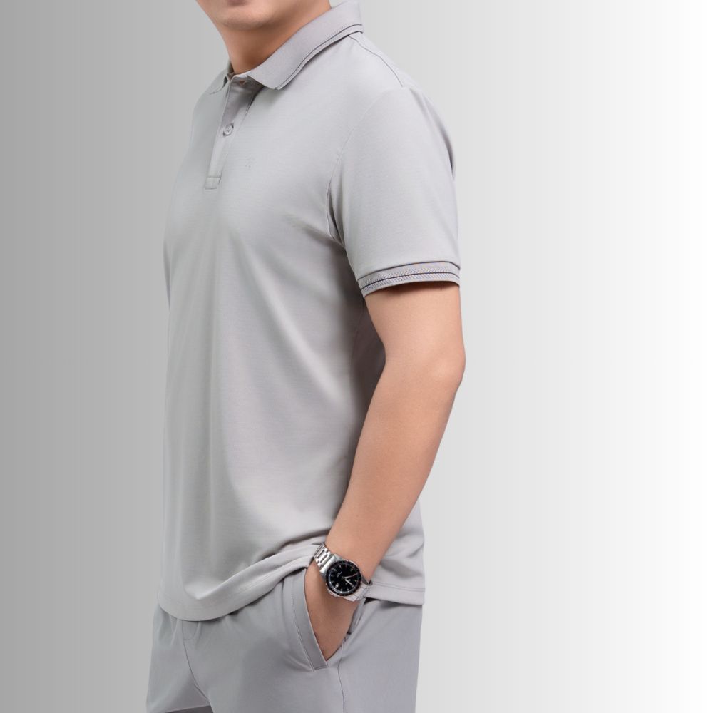 ÁO POLO NAM NOVELTY REGULAR FIT COOL FEELING TRƠN MÀU NÂU NHẠT NATMMNMNER260888N