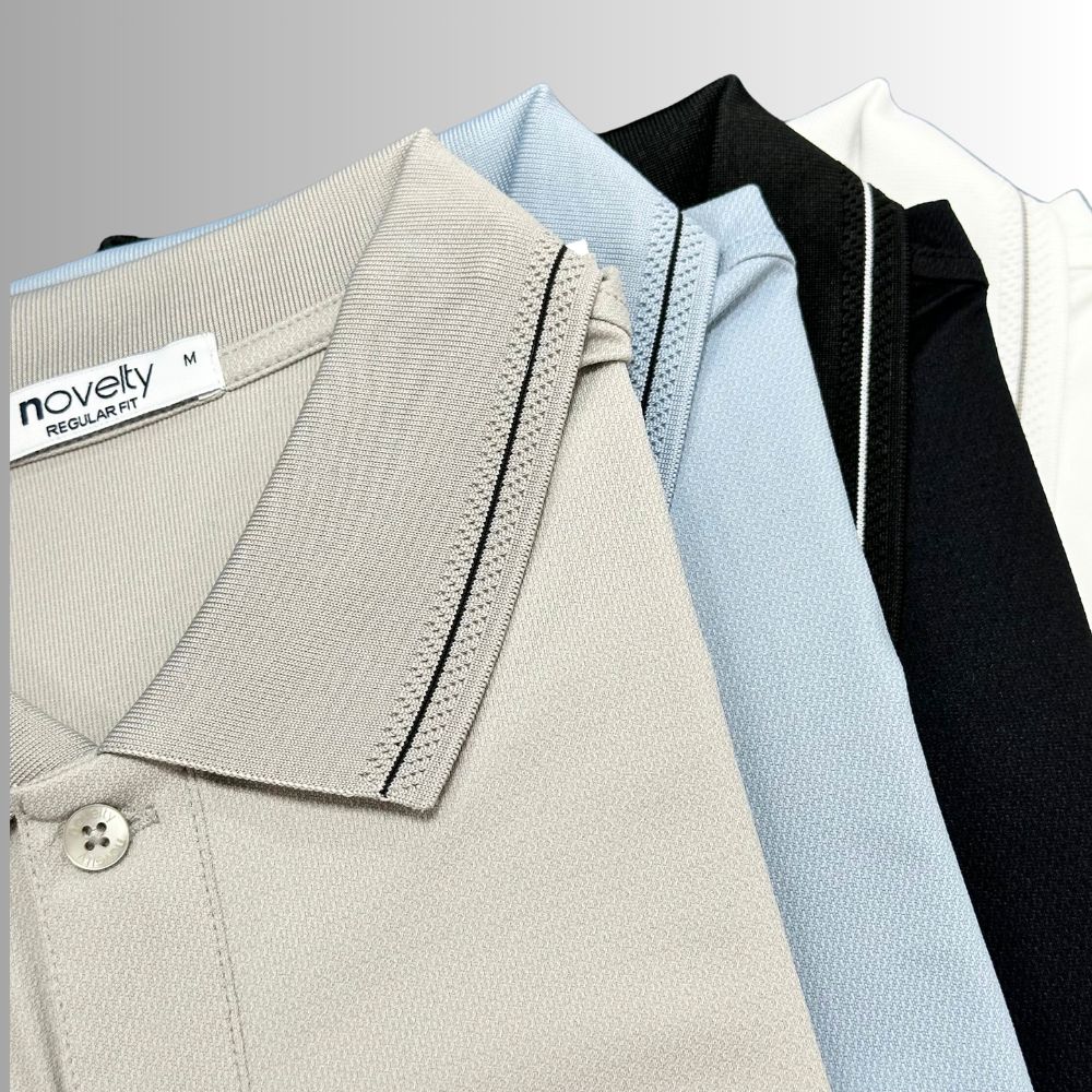 ÁO POLO NAM NOVELTY REGULAR FIT COOL FEELING TRƠN MÀU TRẮNG NATMMWMNER260887N