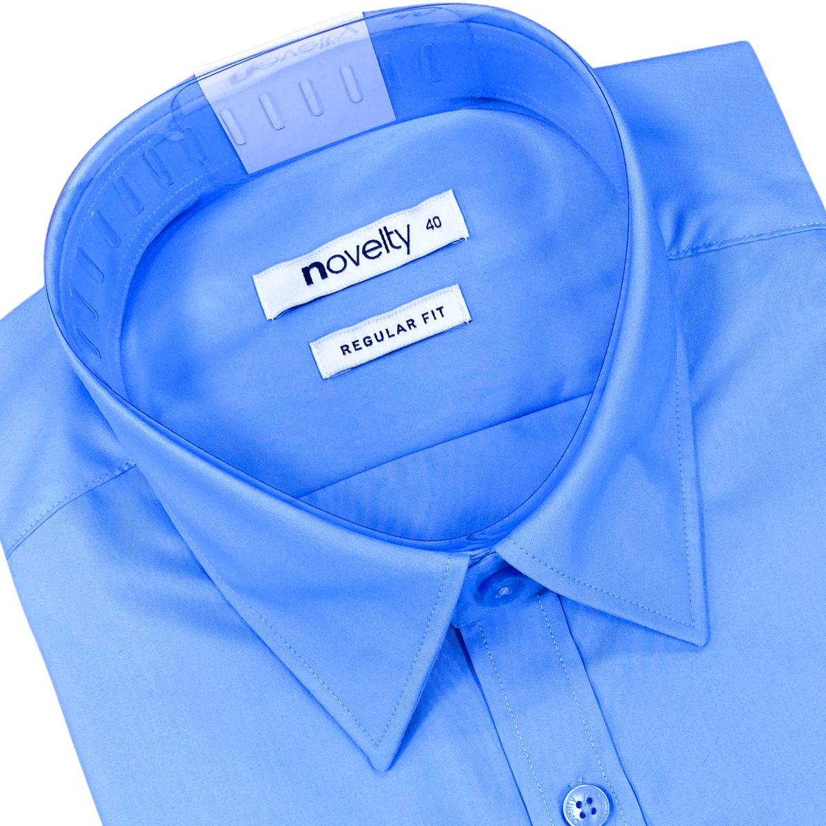 ÁO SƠ MI NAM NGẮN TAY NOVELTY REGULAR FIT SPUN MODAL TRƠN MÀU XANH DƯƠNG NSMMMNMT2R260953N