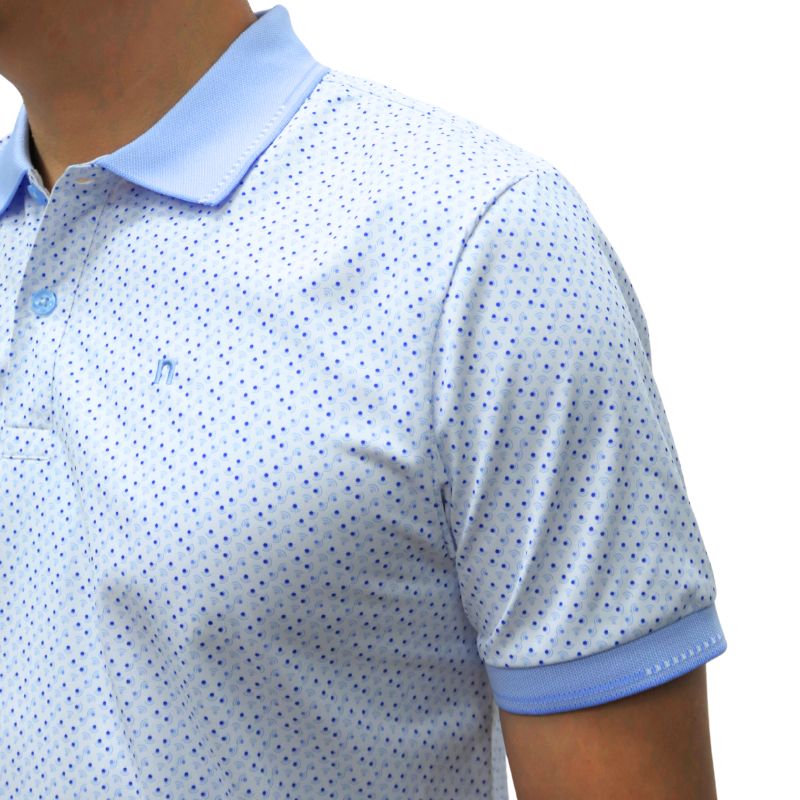 ÁO POLO NAM NOVELTY REGULAR FIT HOA VĂN XANH NATMINMPLR250740N