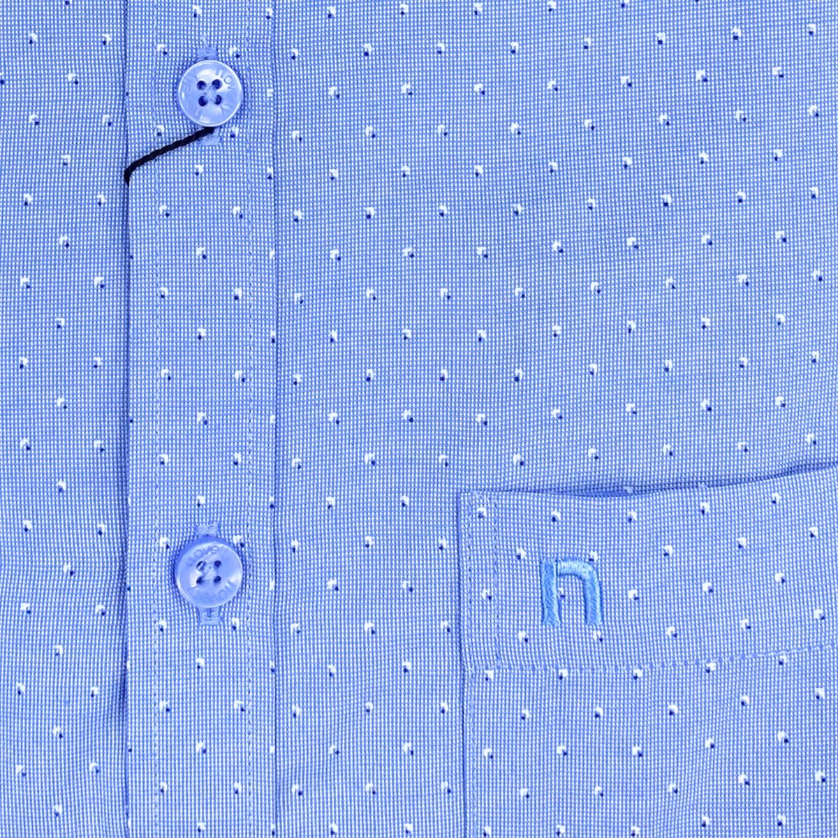 ÁO SƠ MI NAM DÀI TAY NOVELTY REGULAR FIT T/C RECYCLED HOA VĂN XANH NSMMINMRCR250658D