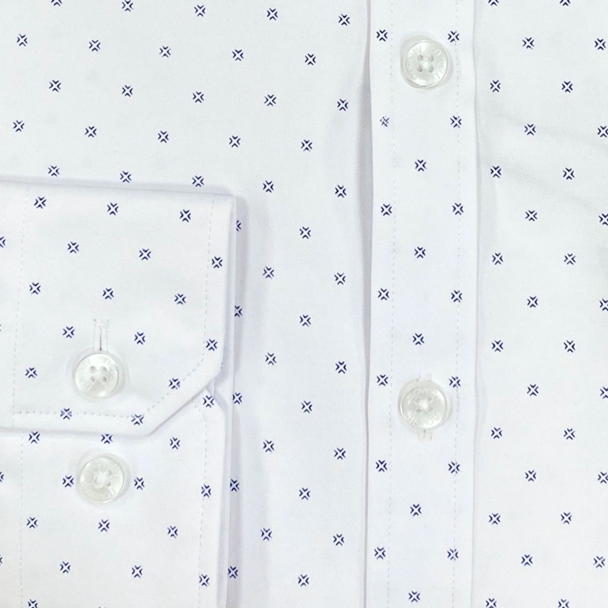 ÁO SƠ MI NAM DÀI TAY NOVELTY REGULAR FIT T/C RECYCLED HOA VĂN TRẮNG NSMMINMRCR250659D