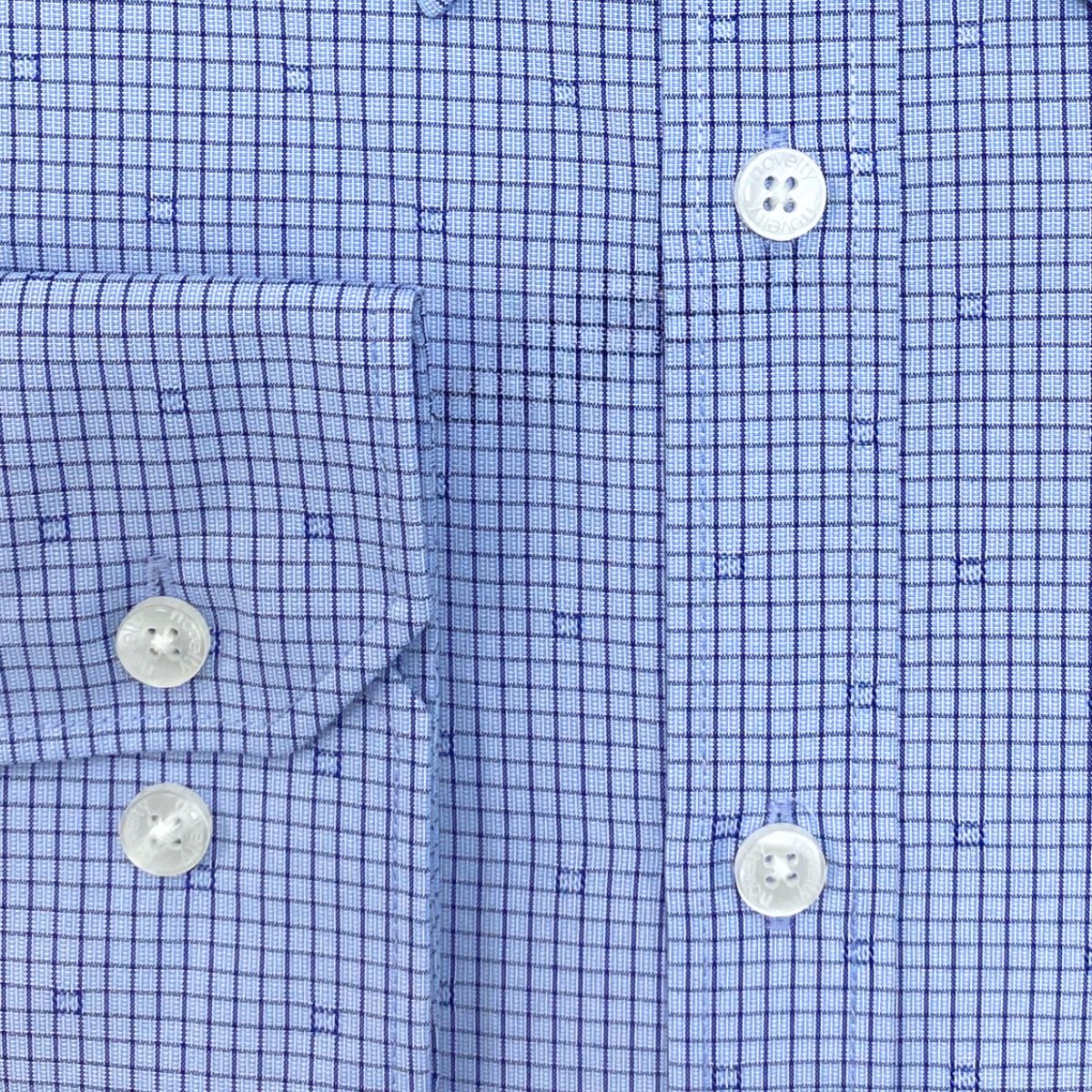 ÁO SƠ MI NAM DÀI TAY NOVELTY CLASSIC RECYCLED T/C SỌC NHỎ XANH NSMMSNMRCC250821D