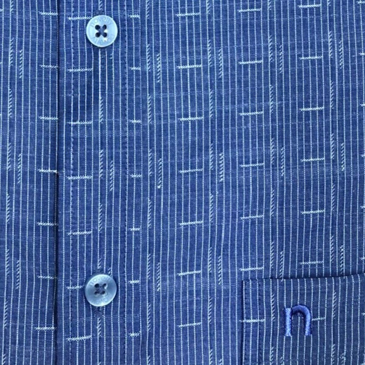 ÁO SƠ MI NAM NGẮN TAY NOVELTY CLASSIC RECYCLED T/C HOA VĂN XANH NSMMINMRCC260883N