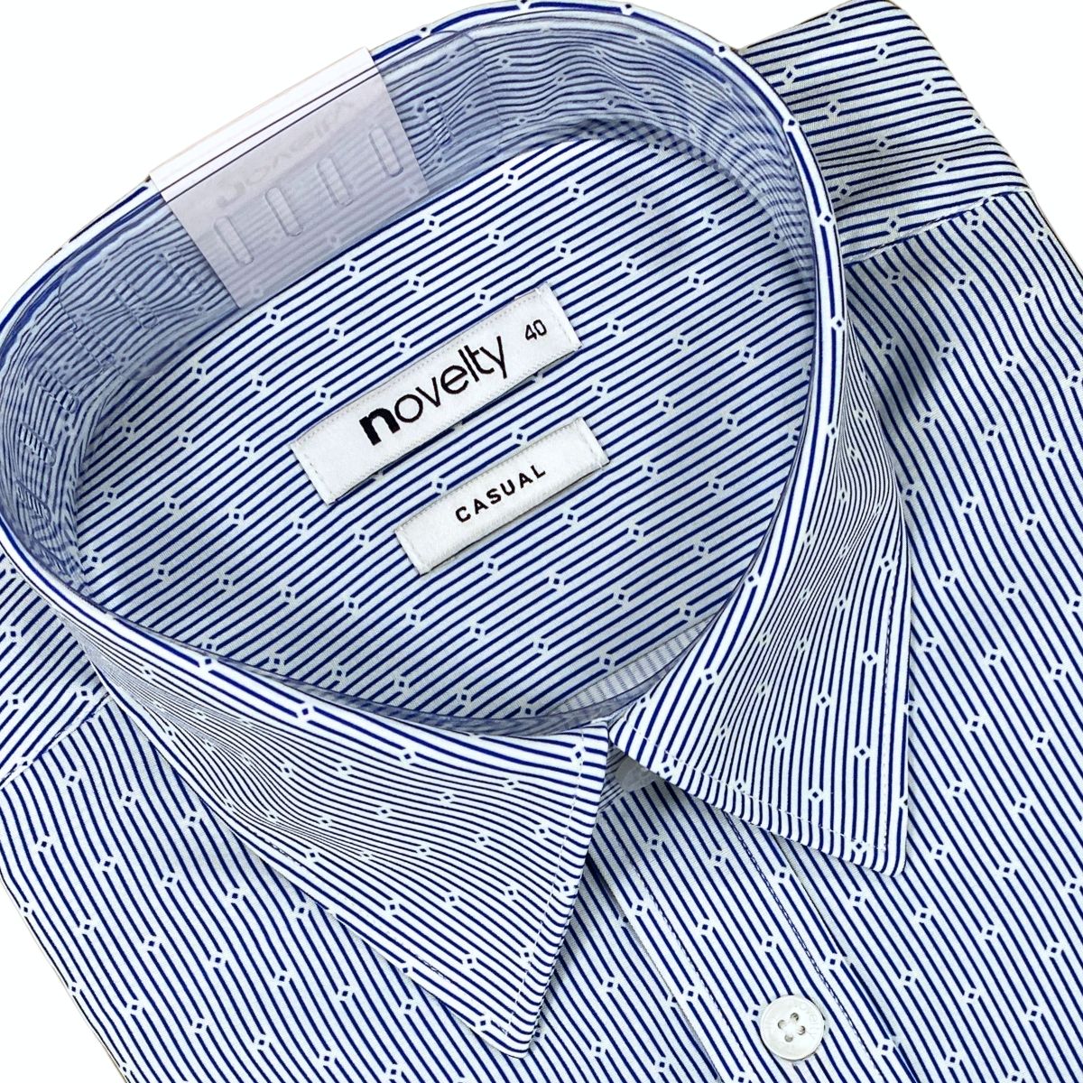 ÁO SƠ MI NAM NGẮN TAY NOVELTY CASUAL SPUN HOA VĂN XANH NSMMINMPSB250391N