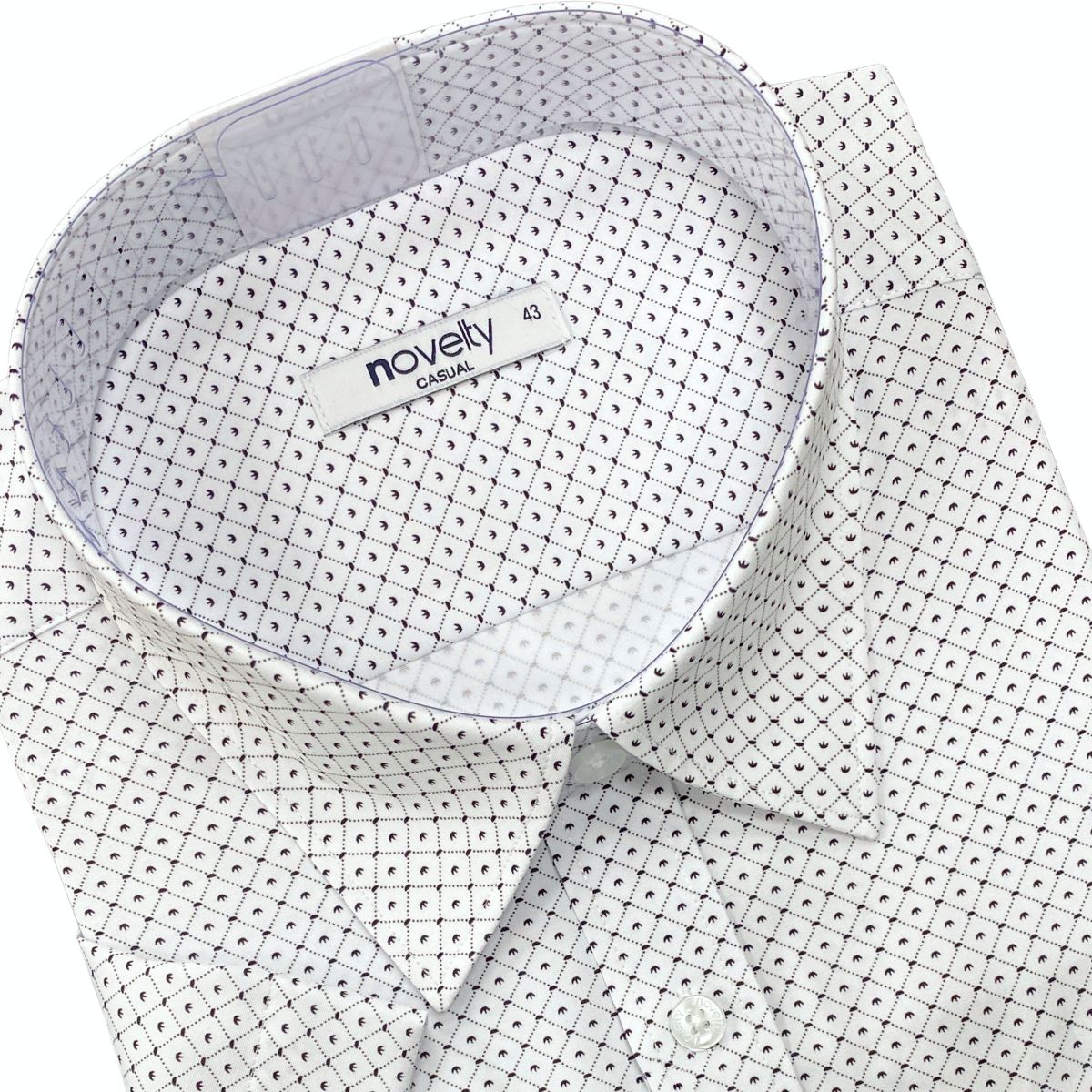 ÁO SƠ MI NAM NGẮN TAY NOVELTY CASUAL SPUN HOA VĂN ĐEN NSMMINMSPB260800N