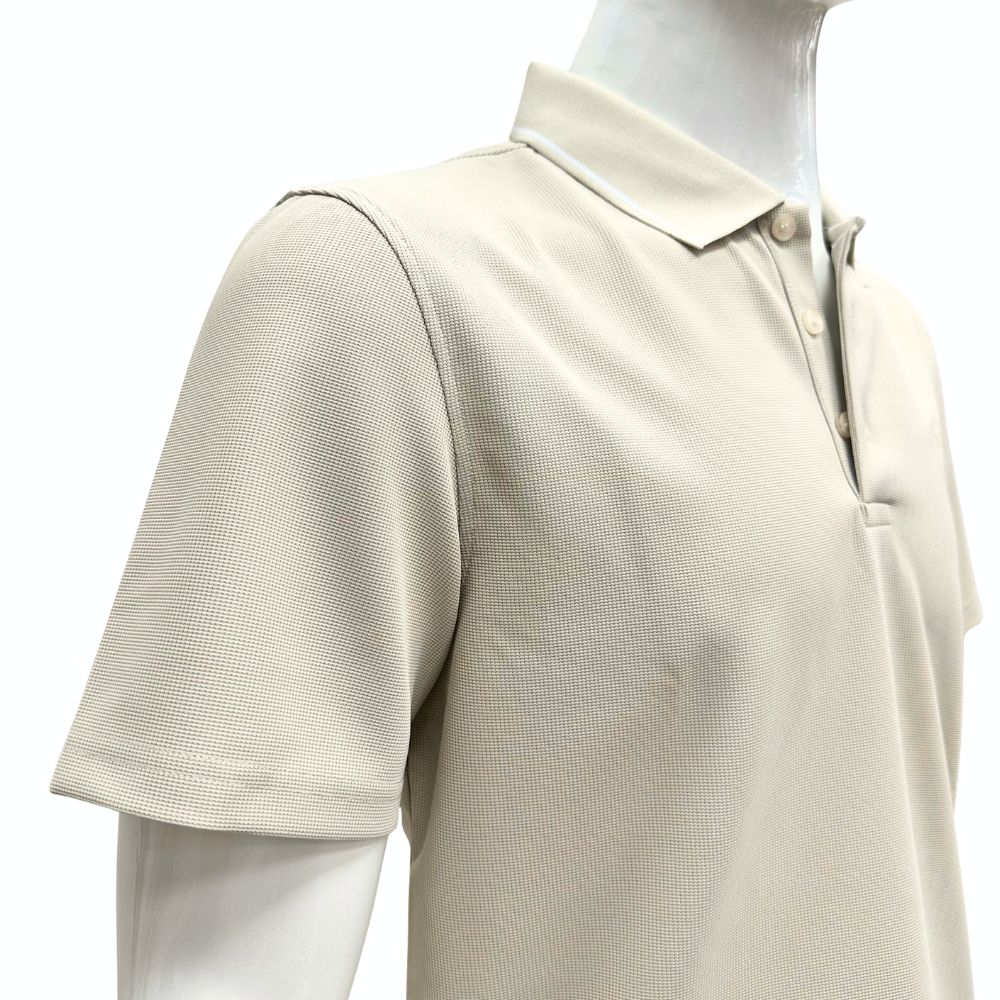 ÁO POLO NAM NOVELTY REGULAR FIT VÂN ÁO WAFFLE TRƠN MÀU KEM NATMMTMPSR261330N