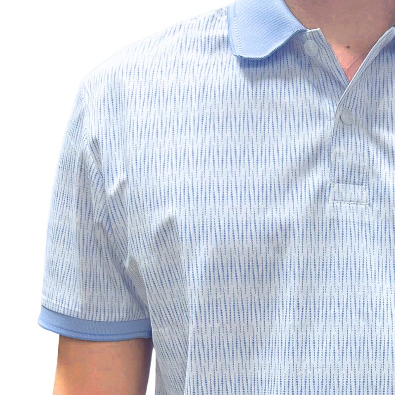 ÁO POLO NAM NOVELTY REGULAR FIT HOA VĂN MÀU XANH DƯƠNG NATMINMPLR250736N