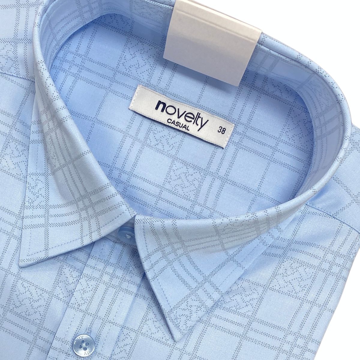 ÁO SƠ MI NAM NGẮN TAY NOVELTY CASUAL BAMBOO CARO XANH NSMMCTMT3B260873N