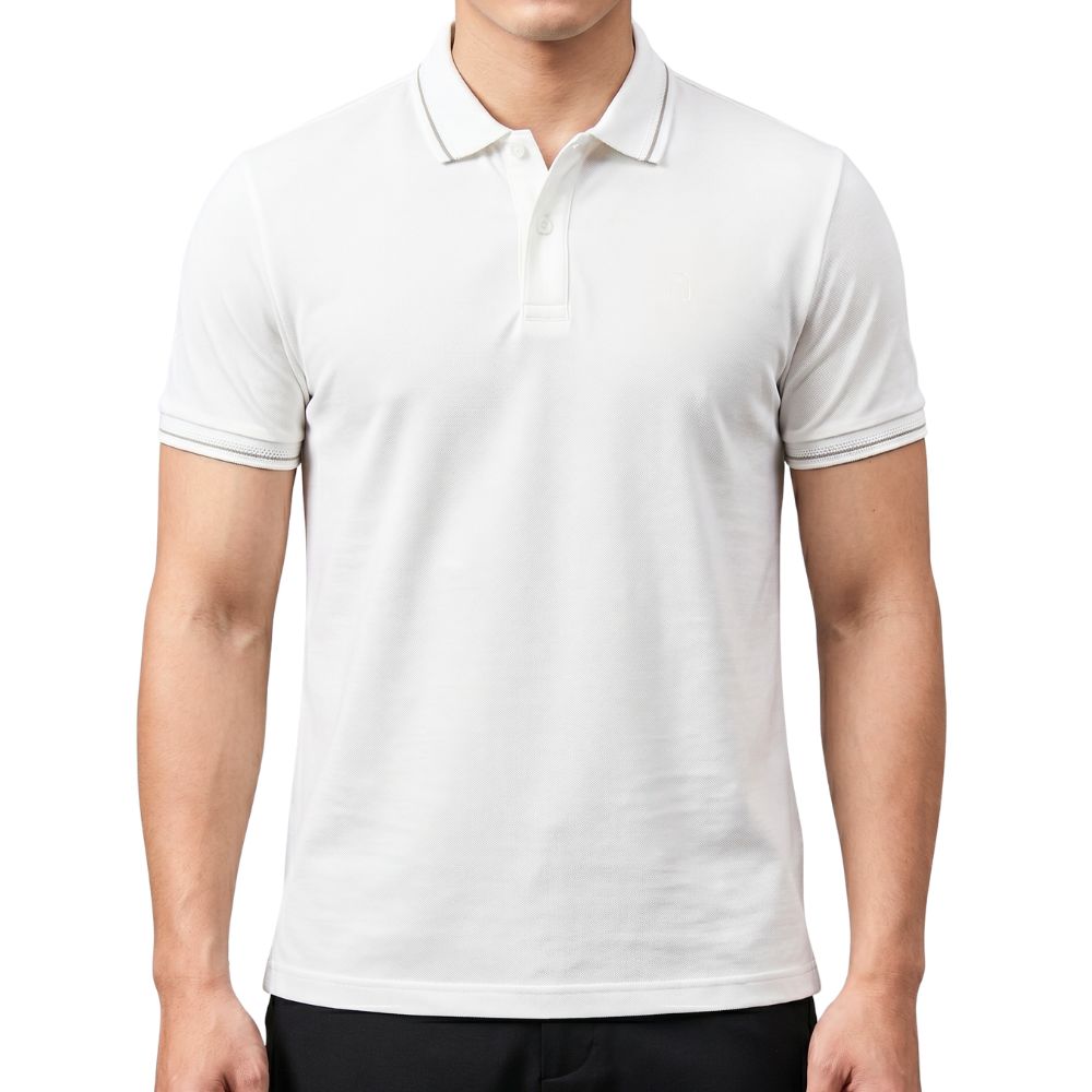 ÁO POLO NAM NOVELTY REGULAR FIT COOL FEELING TRƠN MÀU TRẮNG NATMMWMNER260887N